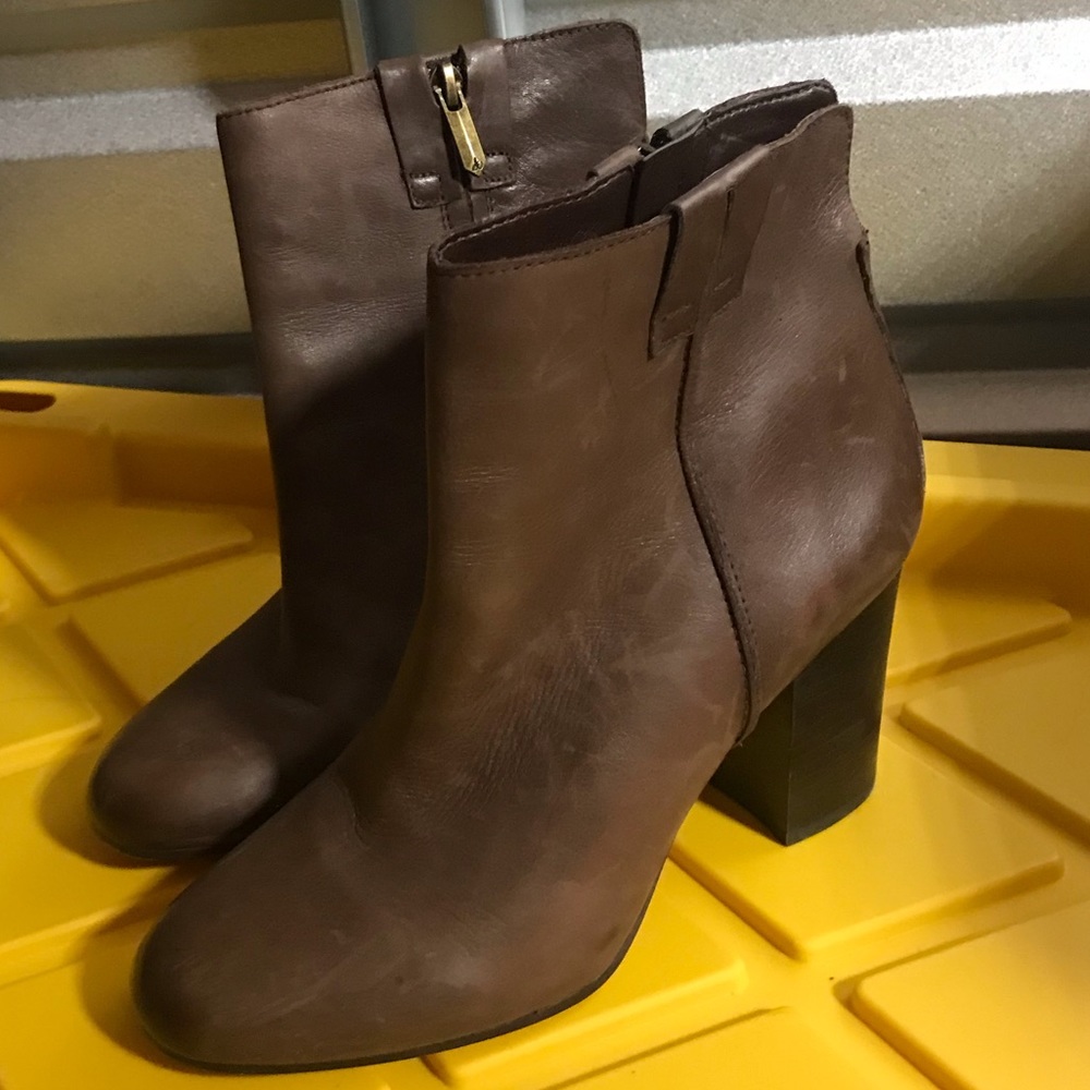 Sam Edelman 8 M Leather Boots Heels Zip booties